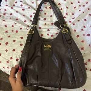 Brown Leather Coach hobo bag